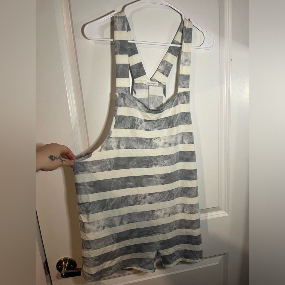 Dollcake FSL Apparel Acid Wash Fabric Loose Fit Romper Overralls Size Large